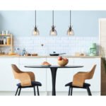 Suspensie metal negru mat, sticlă fumurie, cablu PVC negru, înălțimea poate fi scurtată, LxLxH: 650x130x1200mm, excl. 3x E14 40W 230V - imagine 2