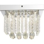 Plafoniera crom, tije de sticla, cristale, LxWxH: 250x250x150, incl. 1xLED 12W 40V, 1300lm, output 1200 lm, 4000K - imagine 3