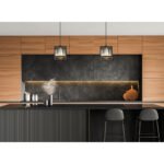 Lampă cu suspensie metal negru mat, cristale de sticlă de culoare fumurie, L x l x I: 170x170x1200mm, fără 1x E27 40W 230V - imagine 2
