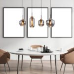 Lampă cu suspensie metal negru mat, sticlă fumurie, cânepă naturală, cablu PVC negru, 4 forme diferite de sticlă, L x l x I: 960x230x1200mm, sticlă-ø: 1x 18,5cm, 12cm, 16cm, 23cm fiecare, fără 4x E27 40W 230V - imagine 2