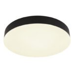 Plafonieră din plastic negru mat, plastic alb mat, plastic opal, comutator glisantă, comutator pas cu pas, culorile pot fi fixate, ø: 300mm, H: 45mm, incl. LED 24W 230V, sursă 2700lm, ieșire 2150lm, CCT 3000/4000/6500K