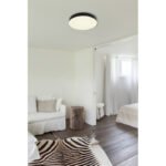 Plafonieră din plastic negru mat, plastic alb mat, plastic opal, comutator glisantă, comutator pas cu pas, culorile pot fi fixate, ø: 300mm, H: 45mm, incl. LED 24W 230V, sursă 2700lm, ieșire 2150lm, CCT 3000/4000/6500K