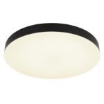 Plafonieră din plastic negru mat, plastic alb mat, plastic opal, comutator glisantă, comutator pas cu pas, culorile pot fi fixate, ø: 400mm, H: 45mm, incl. LED 36W 230V, sursă 4700lm, ieșire 3400lm, CCT 3000/4000/6500K