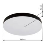 Plafonieră din plastic alb mat, plastic opal, comutator glisantă, comutator pas cu pas, culorile pot fi fixate, ø: 400mm, H: 45mm, incl. LED 36W 230V, sursă 4700lm, ieșire 3400lm, CCT 3000/4000/6500K - imagine 6
