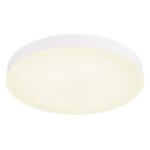 Plafonieră din plastic alb mat, plastic opal, comutator glisantă, comutator pas cu pas, culorile pot fi fixate, ø: 400mm, H: 45mm, incl. LED 36W 230V, sursă 4700lm, ieșire 3400lm, CCT 3000/4000/6500K