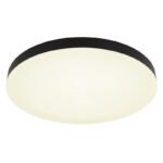Plafonieră din plastic negru mat, plastic alb mat, plastic opal, comutator glisantă, comutator pas cu pas, culorile pot fi fixate, ø: 500mm, H: 45mm, incl. LED 50W 230V, sursă 6000lm, ieșire 4500lm, CCT 3000/4000/6500K