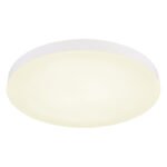 Plafonieră LED din plastic alb mat, plastic opal, comutator glisantă, comutator pas cu pas, culorile pot fi fixate, ø: 500mm, H: 45mm, incl. LED 50W 230V, sursă 6000lm, ieșire 4500lm, CCT 3000/4000/6500K