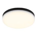 Plafoniera plastic negru mat, plastic opal, ø: 220mm, H: 50mm, incl. LED 12W 230V, sursa 1430lm, iesire 800lm, 4000K