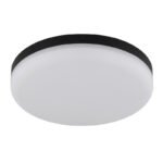 Plafoniera plastic negru mat, plastic opal, ø: 220mm, H: 50mm, incl. LED 12W 230V, sursa 1430lm, iesire 800lm, 4000K - imagine 3