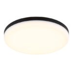 Plafoniera plastic negru mat, plastic opal, ø: 300mm, H: 50mm, incl. LED 18W 230V, sursa 2000lm, iesire 1080lm, 4000K