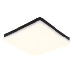 Plafoniera LED plastic negru mat, plastic opal, LxLxA: 220x220x50mm, incl. LED 12W 230V, sursa 1430lm, iesire 760lm, 4000K