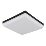 Plafoniera LED plastic negru mat, plastic opal, LxLxA: 220x220x50mm, incl. LED 12W 230V, sursa 1430lm, iesire 760lm, 4000K - imagine 3