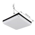 Plafoniera LED plastic negru mat, plastic opal, LxLxA: 220x220x50mm, incl. LED 12W 230V, sursa 1430lm, iesire 760lm, 4000K - imagine 6