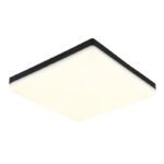 Plafoniera plastic negru mat, plastic opal, LxLxH: 300x300x50mm, incl. LED 18W 230V, sursa 2000lm, iesire 1000lm, 4000K.