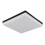 Plafoniera plastic negru mat, plastic opal, LxLxH: 300x300x50mm, incl. LED 18W 230V, sursa 2000lm, iesire 1000lm, 4000K. - imagine 3