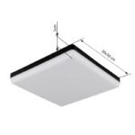 Plafoniera plastic negru mat, plastic opal, LxLxH: 300x300x50mm, incl. LED 18W 230V, sursa 2000lm, iesire 1000lm, 4000K. - imagine 5