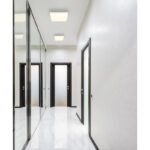 Plafoniera plastic alb mat, plastic opal, LxLxH: 300x300x50mm, incl LED 18W 230V, sursa 2000lm, iesire 1090lm, 4000K.