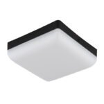 Plafoniera plastic negru mat, plastic opal, LxLxA: 120x120x45mm, incl. LED 8W 230V, sursa 870lm, iesire 570lm, 4000K - imagine 2
