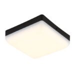 Plafoniera plastic negru mat, plastic opal, LxLxA: 120x120x45mm, incl. LED 8W 230V, sursa 870lm, iesire 570lm, 4000K