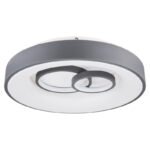Plafoniera metal alb gri ,acril, funcție memorie, night light, dimabil, telecomandă, culori fixabile, D: 480, H: 100, incl.1xLED 50W 230V, sursă 200-6900lmlm, ieșire80-2000lm, CCT 3.000-4500-6.500K - imagine 3