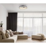 Plafoniera metal alb gri ,acril, funcție memorie, night light, dimabil, telecomandă, culori fixabile, D: 480, H: 100, incl.1xLED 50W 230V, sursă 200-6900lmlm, ieșire80-2000lm, CCT 3.000-4500-6.500K