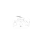 Plafonieră metal negru mat, sticlă de culoare fumurie, gradient transparent, LxLxA: 650x150x285mm, fără 3x E27 40W 230V - imagine 5