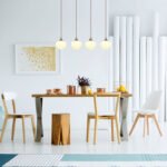 Lampă suspendată din metal de culoare cafea, sticlă alb, cablu textil negru, L x l x I: 1000x180x1200mm, fără 4x E27 40W 230V - imagine 2