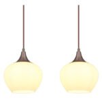 Lampă suspendată din metal de culoare cafea, sticlă alb, cablu textil negru, L x l x I: 1000x180x1200mm, fără 4x E27 40W 230V - imagine 5