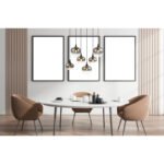 Corp de iluminat cu suspensie metal negru mat, sticlă fumurie, cablu textil negru, L x l x I: 860x420x1200mm, diametru sticlă: 3x18 și 3x24 cm, fără becuri 6x E27 40W 230V - imagine 2