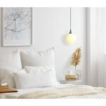 Lampă suspendată metal de culoare cafea, sticlă alb, cablu textil maro, ø: 240mm, I: 1200mm, fără 1x E27 60W 230V - imagine 2