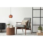 Lampă suspendată metal negru mat, metal negru-cromat, sticlă de culoarea cuprului, gradient transparent, cablu textil negru, ø: 240mm, H: 1200mm, fără 1x E27 60W 230V - imagine 2