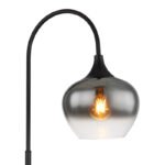 Lampă de podea din metal negru mat, sticlă fumurie, cablu textil negru, întrerupător pe cablu, L x l x I: 390x250x1500mm, lungime cablu 1800mm, fără bec 1x E27 40W 230V - imagine 4