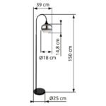 Lampă de podea din metal negru mat, sticlă fumurie, cablu textil negru, întrerupător pe cablu, L x l x I: 390x250x1500mm, lungime cablu 1800mm, fără bec 1x E27 40W 230V - imagine 6
