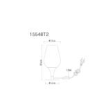 Lampa de masa metal negru mat, sticla afumata, transparenta, cablu textil negru, comutator basculant pe cablu, ø: 150mm, H: 205mm, lungime cablu 1500mm, excl. 1x E27 40W 230V - imagine 5