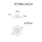 Plafonieră metal șampanie mat, aluminiu șampanie mat, silicon opal, mai multe niveluri prin comutator de perete, culorile pot fi fixate, funcție de memorie, ø: 260mm, H: 100mm, incl. LED 24W 230V, sursă 3000lm, ieșire 1512lm, CCT 2700/4000/6000K - imagine 6