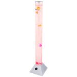 Lampă de podea, plastic gri și transparent, cablu PVC negru, cu comutator pe cablu, schimbare de culoare RGB, inclusiv 5 pești, volum apă 3,5L, Ø:80 V:900mm, lungime cablu 1800mm, inclusiv 12xRGB LED 0,06W 230V, 4lm ieșire