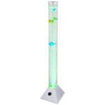 Lampă de podea, plastic gri și transparent, cablu PVC negru, cu comutator pe cablu, schimbare de culoare RGB, inclusiv 5 pești, volum apă 3,5L, Ø:80 V:900mm, lungime cablu 1800mm, inclusiv 12xRGB LED 0,06W 230V, 4lm ieșire - imagine 5