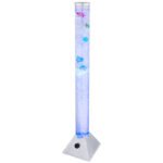 Lampă de podea, plastic gri și transparent, cablu PVC negru, cu comutator pe cablu, schimbare de culoare RGB, inclusiv 5 pești, volum apă 3,5L, Ø:80 V:900mm, lungime cablu 1800mm, inclusiv 12xRGB LED 0,06W 230V, 4lm ieșire - imagine 6