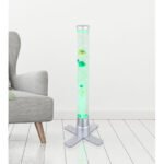 Lampă de podea, plastic gri și transparent, cablu PVC negru, cu comutator pe cablu, schimbare de culoare RGB, inclusiv 3 pești și 2 bile, ambele apă 1.2L, Ø:60 V:610mm, lungime cablu 1800mm, inclusiv 9xRGB LED 0.06W 230V, ieșire 4lm - imagine 2