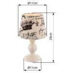 Veioza, metalică cafea, textil, cablu: 1,20m, întrerupător, D: 170, H: 280, excl 1xE14 40W 230V - imagine 3