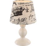 Veioza, metalică cafea, textil, cablu: 1,20m, întrerupător, D: 170, H: 280, excl 1xE14 40W 230V