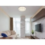 Plafoniera metal alb, crom, din plastic, cristale de plastic, decor paiete, lumină de noapte, dimabil, telecomandă, culori fixabile,, D: 490, H: 90.1xLED 24W 230V, sursă 2160lm, ieșire 1700lm, CCT 3.000-6.000 - imagine 2