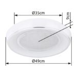 Plafoniera metal alb, crom, din plastic, cristale de plastic, decor paiete, lumină de noapte, dimabil, telecomandă, culori fixabile,, D: 490, H: 90.1xLED 24W 230V, sursă 2160lm, ieșire 1700lm, CCT 3.000-6.000 - imagine 6