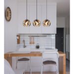Lampa suspendata metal negru mat, metal auriu, patină neagră, cristale acrilice transparente, cablu PVC negru, LxAxA: 740x200x1500mm, excl. 3x E27 40W 230V - imagine 2