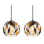 Lampa suspendata metal negru mat, metal auriu, patină neagră, cristale acrilice transparente, cablu PVC negru, LxAxA: 740x200x1500mm, excl. 3x E27 40W 230V - imagine 5