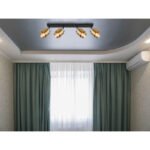 Spot metal negru mat, sticlă fumurie, inel din alamă, L x l x I: 650x100x125mm, fără 4x E27 40W 230V - imagine 2