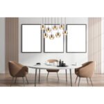 Suspensie metal negru mat, sticlă, inel de alamă, LxLxA: 1030x315x1200mm, excl 8x E27 60W 230V - imagine 2