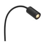 Aplica perete metal negru,plastic negru, brat flexibil, intrerupator, LxH:90x500, D:400, inkl. 1xLED 3W 230V, 180lm Source, 3000K - imagine 4