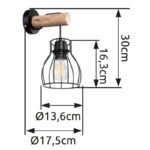 Aplică Mina, Negru, E27 1x40W, H300mm, Globo - imagine 6