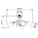 Plafoniera nichel mat,  sticla optic crapat, D: 400, H: 250, excl 3xE14 40W 230V - imagine 2
